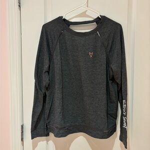 Victoria's Secret Gray Long Sleeve Tee with Keyhole Detail
